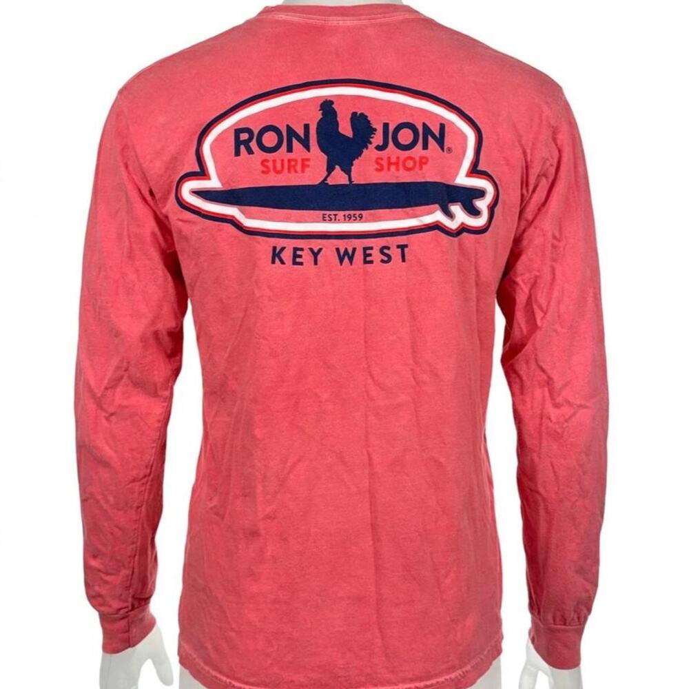 Ron Jon Surf Shop Long Sleeve T-Shirt Size Medium Key West Coral